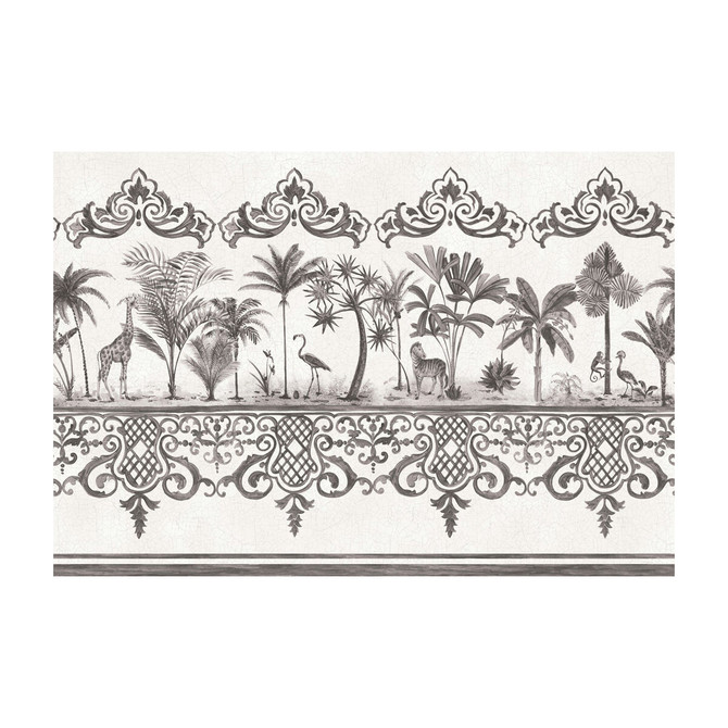 Rou Border Charcoal by Cole & Son Designer Wallcovering PAPER - 100% United Kingdom Horizontal: and Vertical: 20.5 - Swanky Fabrics -