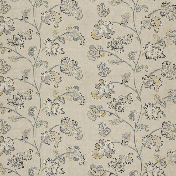 Alderwood Soft Blue by G P & J Baker Designer Fabric KESWICK EMBROIDERIES LINEN - 65%;RAYON - 35% India Horizontal: 26.004 and Vertical: 15.76 52.008 - Swanky Fabrics -