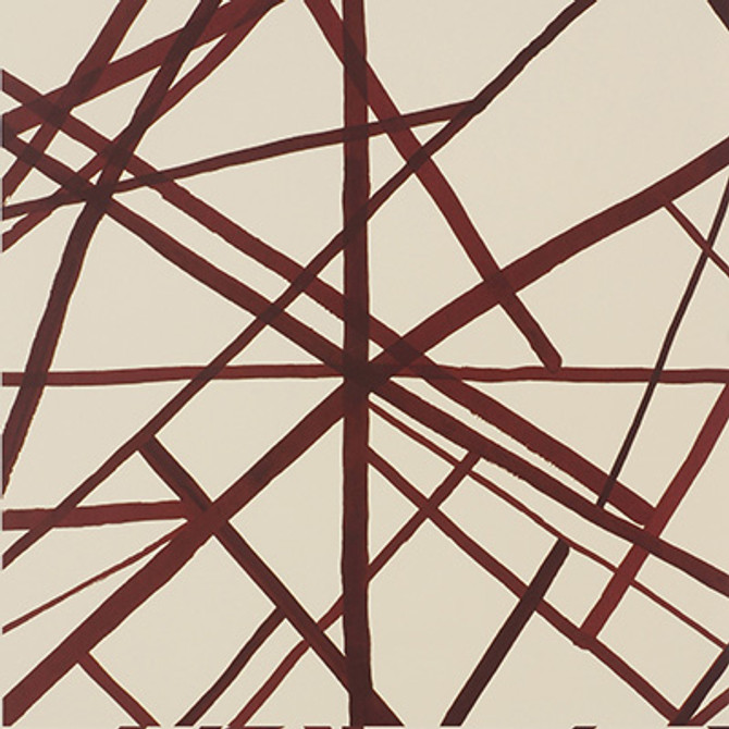 Channels Paper Plum/Oatmeal by Groundworks Designer Wallcovering