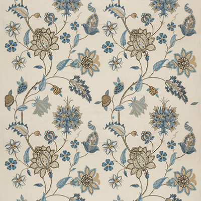Baker'S Indienne Embroidery Soft Blue by G P & J Baker Designer Fabric