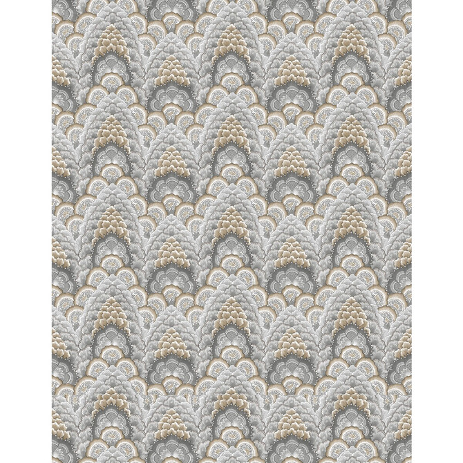 Ganges Gris/Marron by Gaston Y Daniela Designer Wallcovering GASTON LIBRERIA VINYL - 100% Italy Horizontal: 0 and Vertical: 6.9 27.5 - Swanky Fabrics -