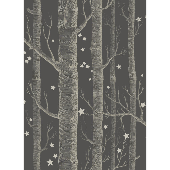 Woods & Stars Charcoal by Cole & Son Designer Wallcovering COLE & SON WHIMSICAL PAPER - 100% United Kingdom Horizontal: and Vertical: 28.3 20.5 - Swanky Fabrics -