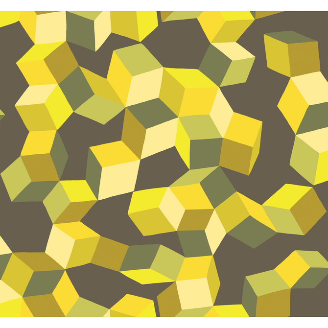 Puzzle Yellow And Black by Cole & Son Designer Wallcovering COLE & SON GEOMETRIC II PAPER - 100% United Kingdom Horizontal: and Vertical: 25.2 27 - Swanky Fabrics -