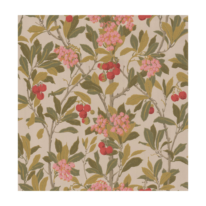 Strawberry Tree Pink & Linen by Cole & Son Designer Wallcovering COLE & SON ARCHIVE ANTHOLOGY PAPER - 100% United Kingdom - Horizontal: - and Vertical: 21.1 20.5 - Swanky Fabrics -