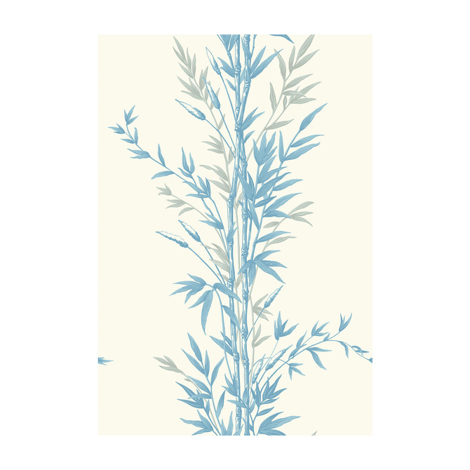 Bamboo Blue On Ivory by Cole & Son Designer Wallcovering COLE & SON ARCHIVE ANTHOLOGY PAPER - 100% United Kingdom Horizontal: and Vertical: 30 20.5 - Swanky Fabrics -