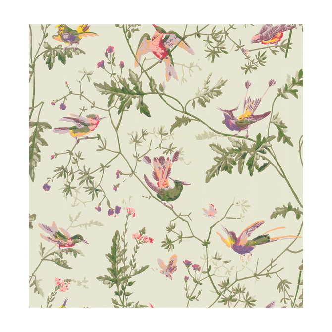 Hummingbirds Green Multi-Colour by Cole & Son Designer Wallcovering COLE & SON ARCHIVE ANTHOLOGY PAPER - 100% United Kingdom Horizontal: and Vertical: 21.1 20.5 - Swanky Fabrics -