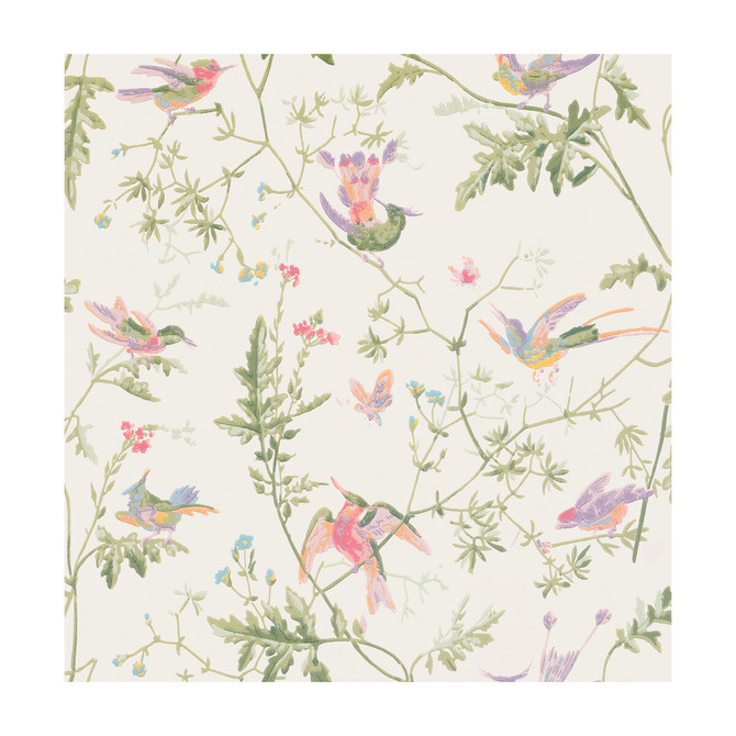 Hummingbirds Soft Multi-Colour by Cole & Son Designer Wallcovering COLE & SON ARCHIVE ANTHOLOGY PAPER - 100% United Kingdom Horizontal: and Vertical: 21.1 20.5 - Swanky Fabrics -