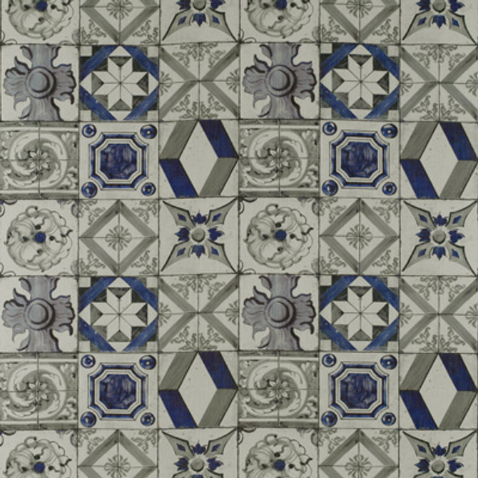 Trastevere Azul/Gris by Gaston Y Daniela Designer Fabric