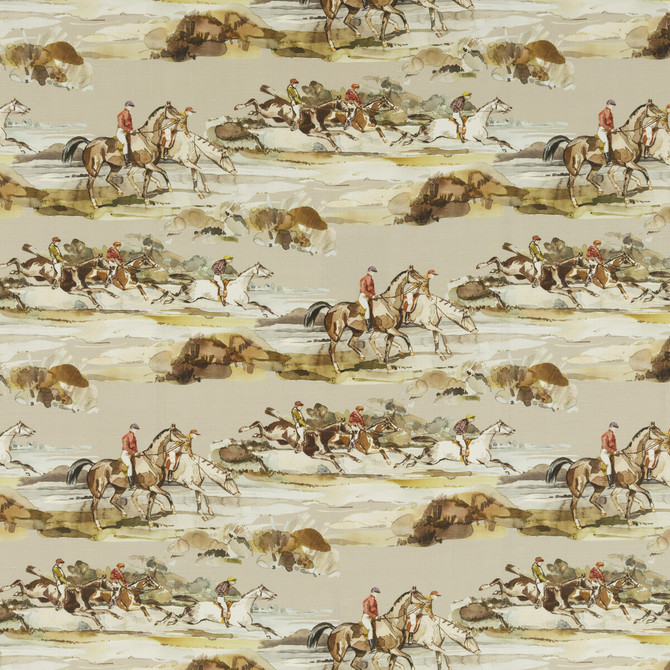 Morning Gallop Velvet Grey/Sand by Mulberry Designer Fabric FESTIVAL COTTON - 88%;POLYESTER - 12% Austria HEAVY Horizontal: 26.398 and Vertical: 19.306 52.796 - Swanky Fabrics -