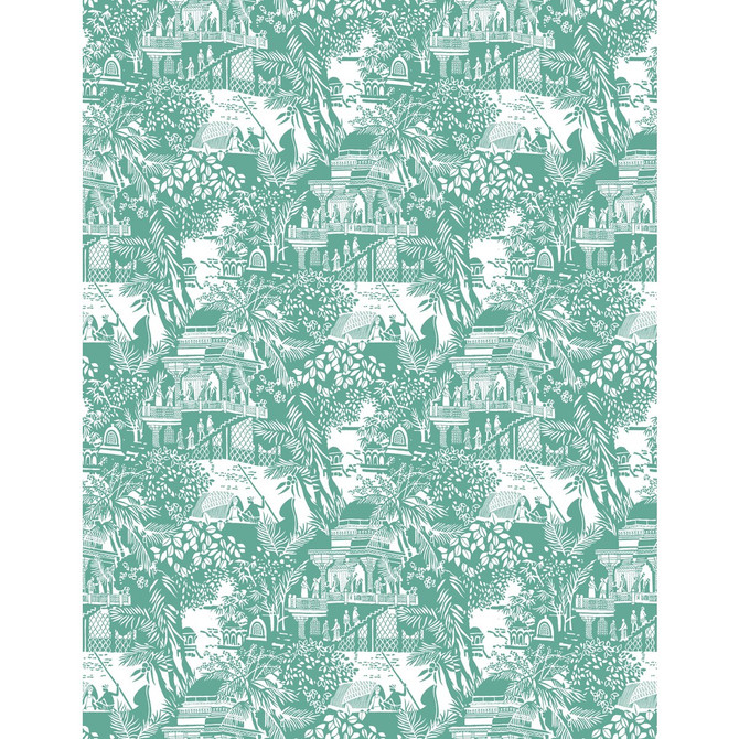 Olimpo Esmeralda by Gaston Y Daniela Designer Wallcovering GASTON LIBRERIA VINYL - 100% Italy Horizontal: 0 and Vertical: 17.7 27.5 - Swanky Fabrics -