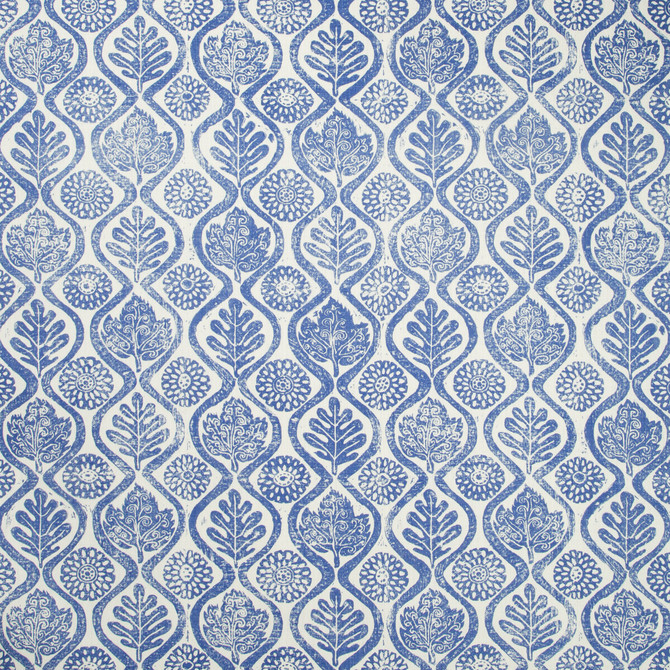 Oakleaves Azure by Lee Jofa Designer Fabric BLITHFIELD LINEN - 100% United Kingdom HEAVY Horizontal: 44 and Vertical: 31.75 51 - Swanky Fabrics -
