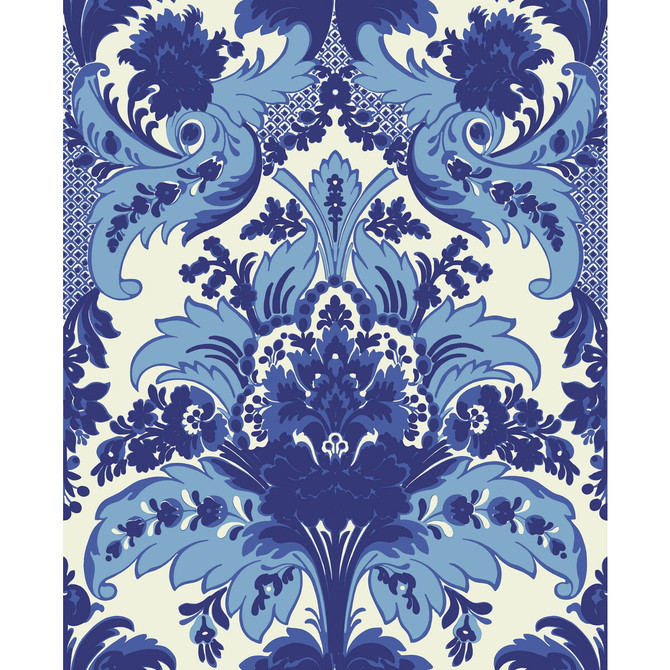 Aldwych Blue & White by Cole & Son Designer Wallcovering COLE & SON ALBEMARLE PAPER - 100% United Kingdom Horizontal: and Vertical: 25.22 20 - Swanky Fabrics -