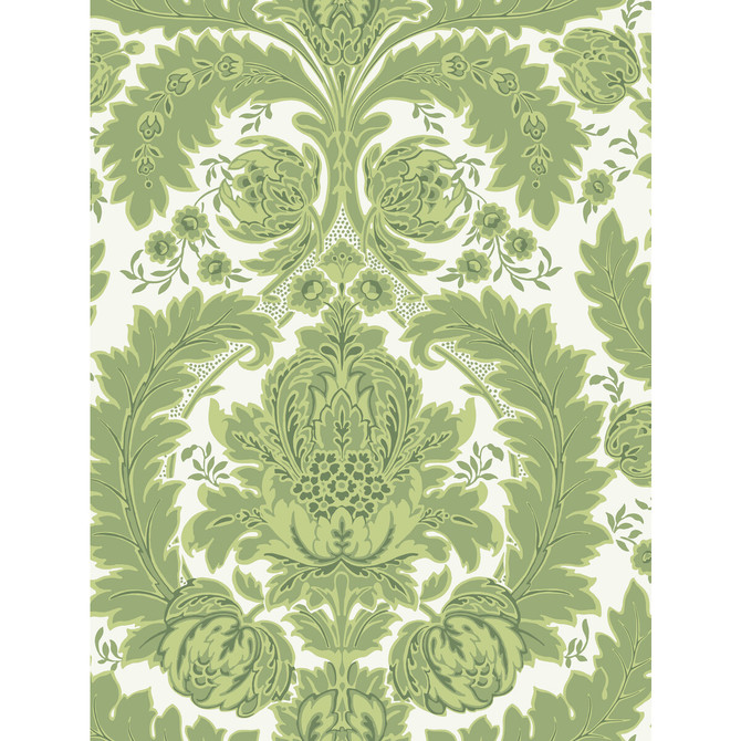 Coleridge Green And Ivory by Cole & Son Designer Wallcovering COLE & SON ALBEMARLE PAPER - 100% United Kingdom Horizontal: and Vertical: 27.58 21 - Swanky Fabrics -