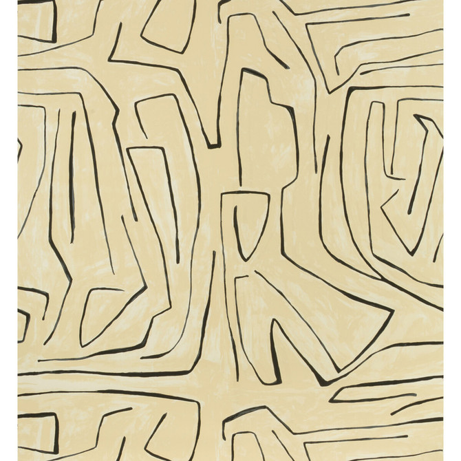 Graffito Linen/Onyx by Groundworks Designer Wallcovering KELLY WEARSTLER WALLPAPERS II PAPER - 100% United States Horizontal: 54 and Vertical: 54 54 - Swanky Fabrics -