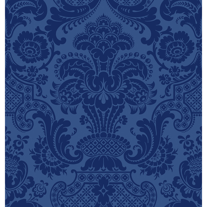 Petrouchka Blue by Cole & Son Designer Wallcovering COLE & SON MARIINSKY DAMASK PAPER - 100% United Kingdom Horizontal: and Vertical: 28.25 27 - Swanky Fabrics -