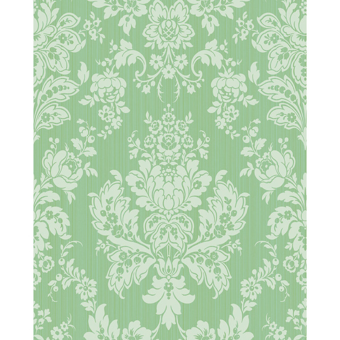 Giselle Leaf Green by Cole & Son Designer Wallcovering COLE & SON MARIINSKY DAMASK PAPER - 100% United Kingdom Horizontal: and Vertical: 25.25 20.5 - Swanky Fabrics -