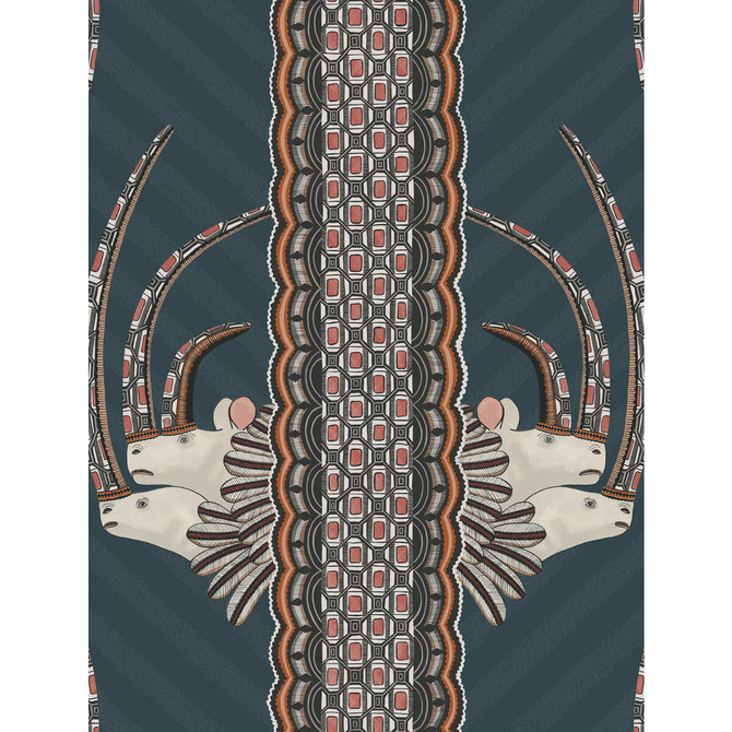 Jabu Blue by Cole & Son Designer Wallcovering COLE & SON ARDMORE PAPER - 100% United Kingdom Horizontal: and Vertical: 27 20.5 - Swanky Fabrics -