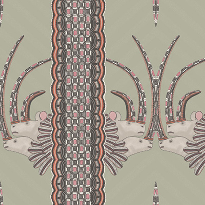 Jabu Olive & Pink by Cole & Son Designer Wallcovering