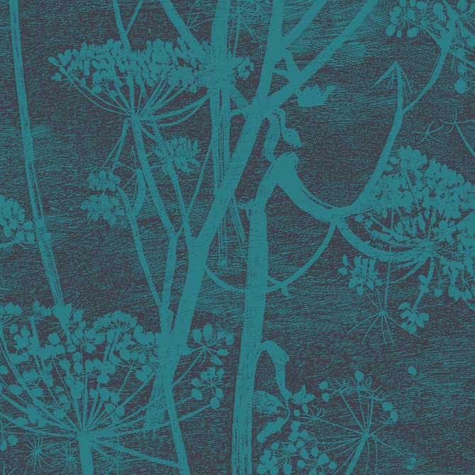 Cow Parsley Teal by Cole & Son Designer Wallcovering COLE & SON ICONS PAPER - 100% United Kingdom Horizontal: and Vertical: 30 21 - Swanky Fabrics -