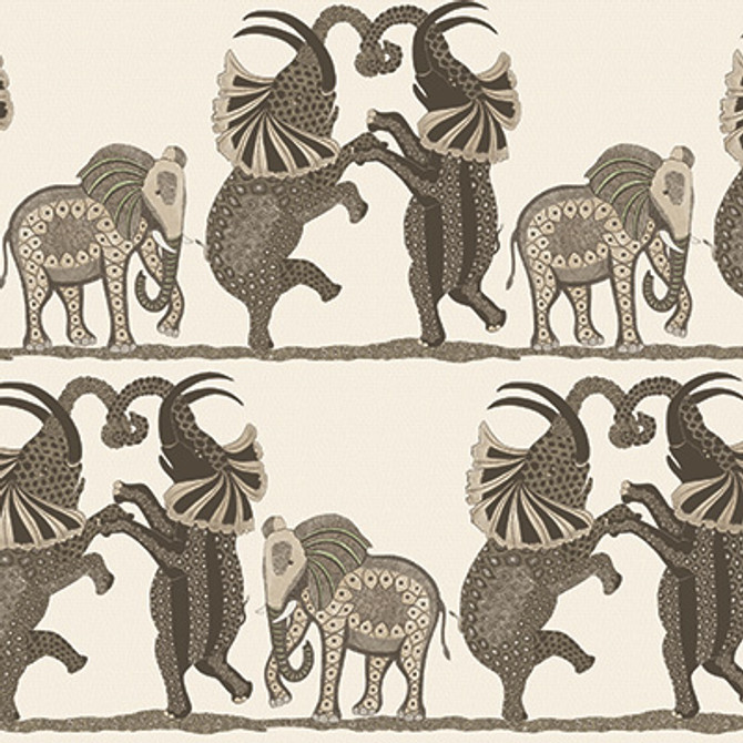 Safari Dance Neutral & Charcoal by Cole & Son Designer Wallcovering