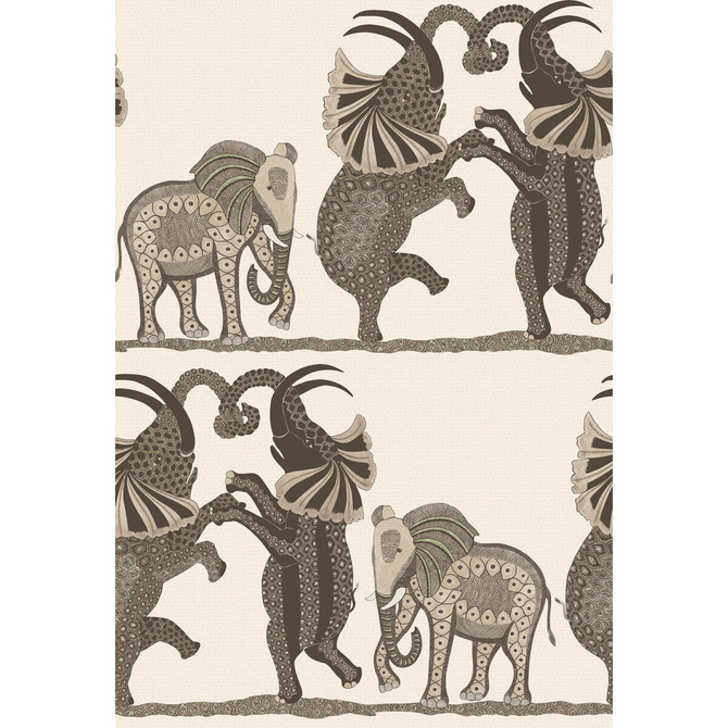 Safari Dance Neutral & Charcoal by Cole & Son Designer Wallcovering COLE & SON ARDMORE PAPER - 100% United Kingdom - Horizontal: - and Vertical: 30 20.5 - Swanky Fabrics -