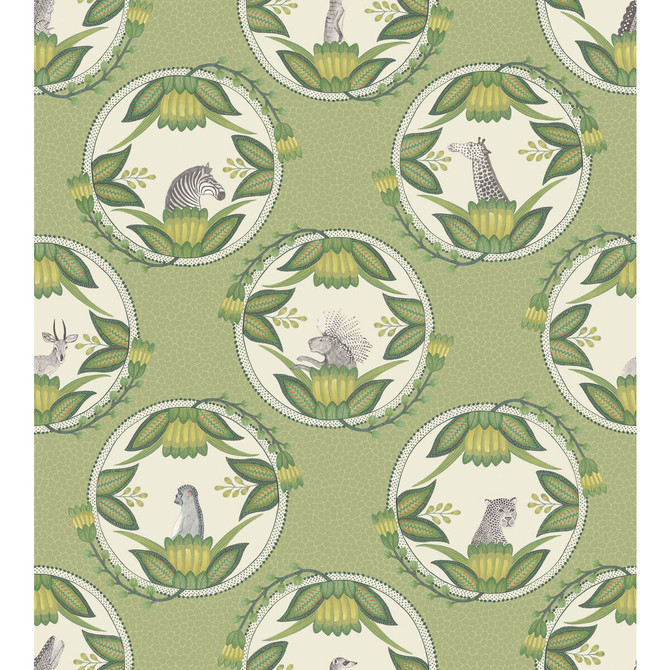 Ardmore Cameos Green by Cole & Son Designer Wallcovering COLE & SON ARDMORE PAPER - 100% United Kingdom - Horizontal: - and Vertical: 30 27 - Swanky Fabrics -