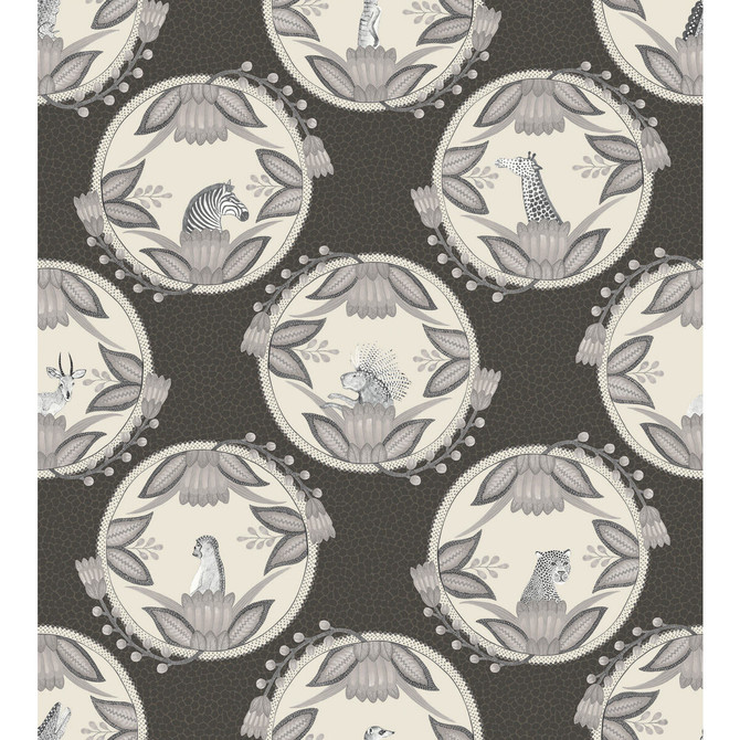 Ardmore Cameos Black & White by Cole & Son Designer Wallcovering COLE & SON ARDMORE PAPER - 100% United Kingdom - Horizontal: - and Vertical: 30 27 - Swanky Fabrics -