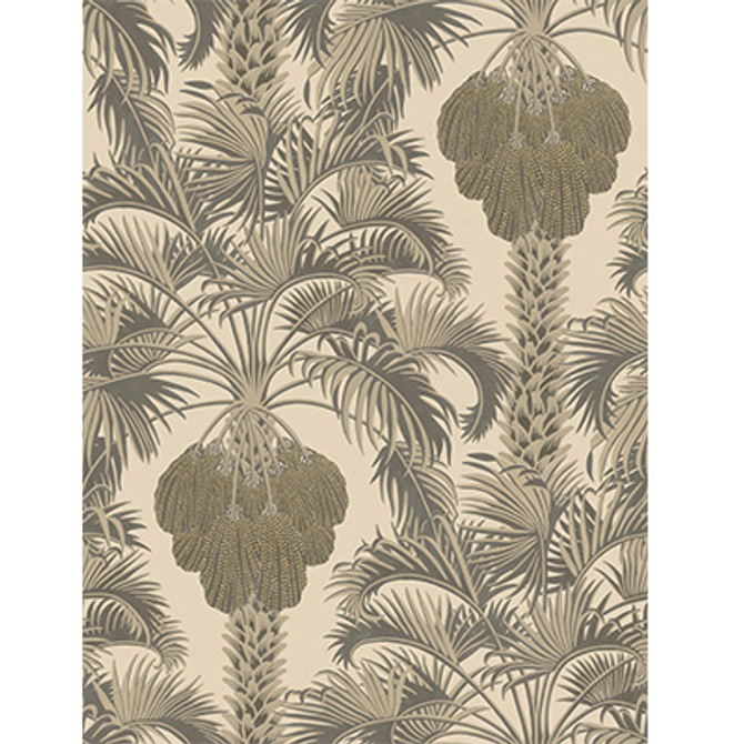 Hollywood Palm Silver & Charcoal by Cole & Son Designer Wallcovering