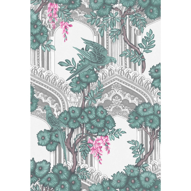 Babylon Teal & Pink by Cole & Son Designer Wallcovering COLE & SON MARTYN LAWRENCE BULLARD PAPER - 100% United Kingdom Horizontal: and Vertical: 30 20.5 - Swanky Fabrics -