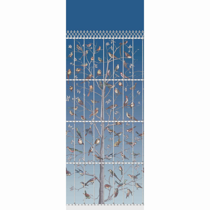 Uccelli Hyacinth by Cole & Son Designer Wallcovering COLE & SON FORNASETTI PAPER - 100% United Kingdom Horizontal: 41 and Vertical: 110.2 41 - Swanky Fabrics -