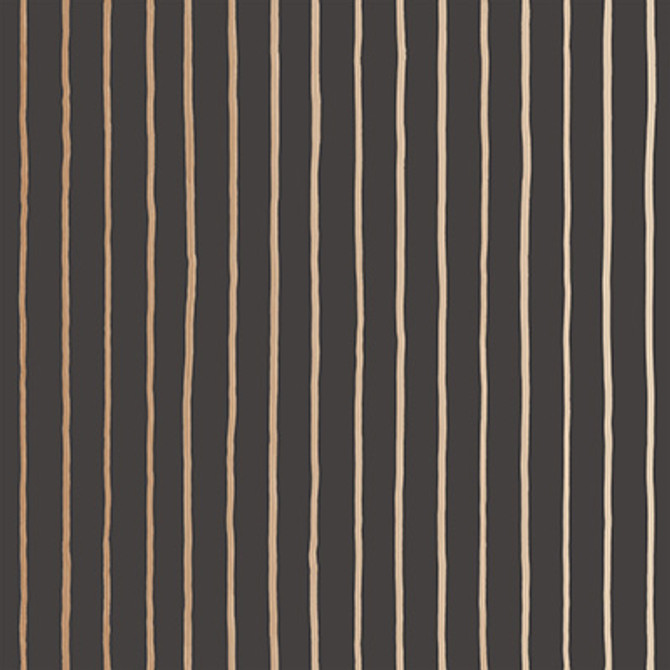 College Stripe Charcoal+Gold by Cole & Son Designer Wallcovering