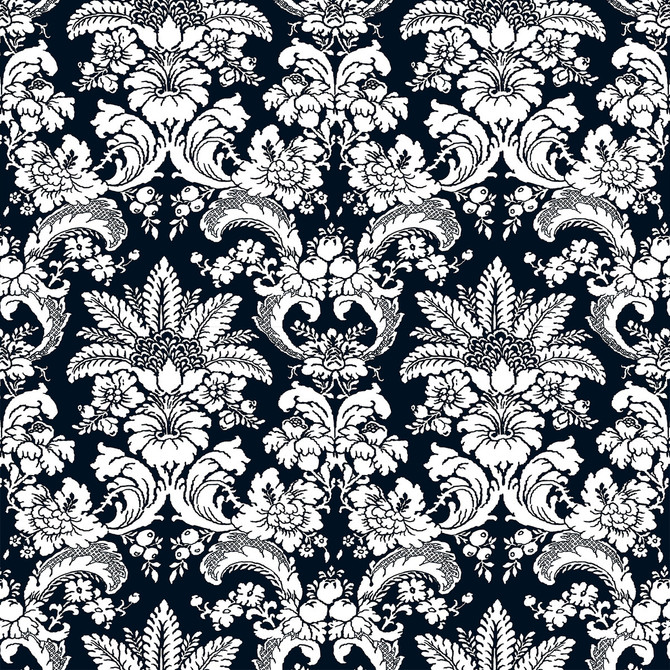 Grajal Navy by Gaston Y Daniela Designer Fabric LORENZO CASTILLO V VISCOSE - 60%;LINEN - 30%;COTTON - 10% Italy HEAVY Horizontal: 27 and Vertical: 26.58 54 - Swanky Fabrics -