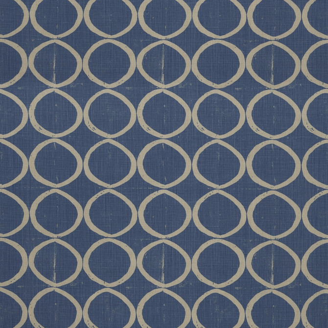 Circles Azure by Lee Jofa Designer Fabric BLITHFIELD LINEN - 100% United Kingdom HEAVY Horizontal: 13.4 and Vertical: 25.2 53.5 - Swanky Fabrics -