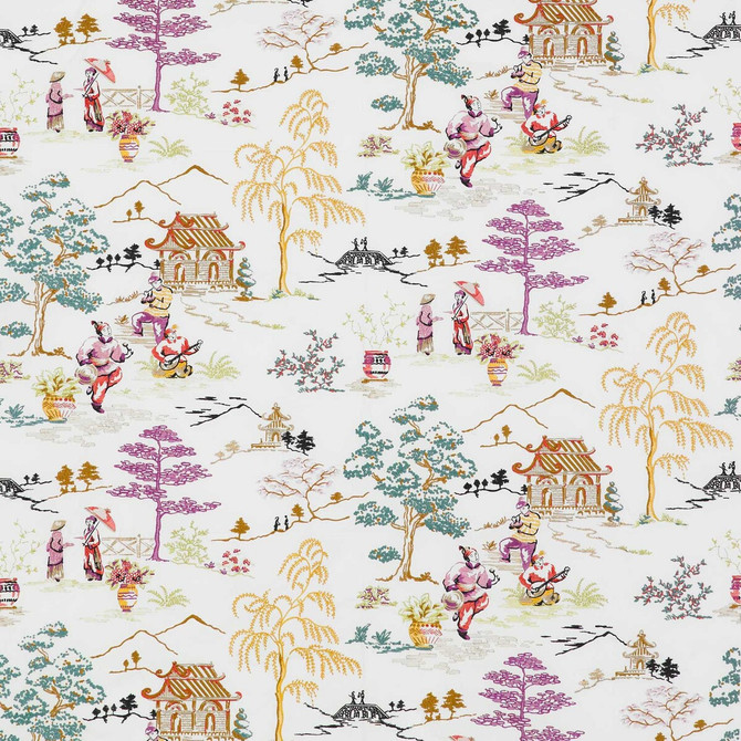 Claire Multi by Gaston Y Daniela Designer Fabric LORENZO CASTILLO II COTTON - 80%;VISCOSE - 20% India Horizontal: 51 and Vertical: 31.5 52 - Swanky Fabrics -