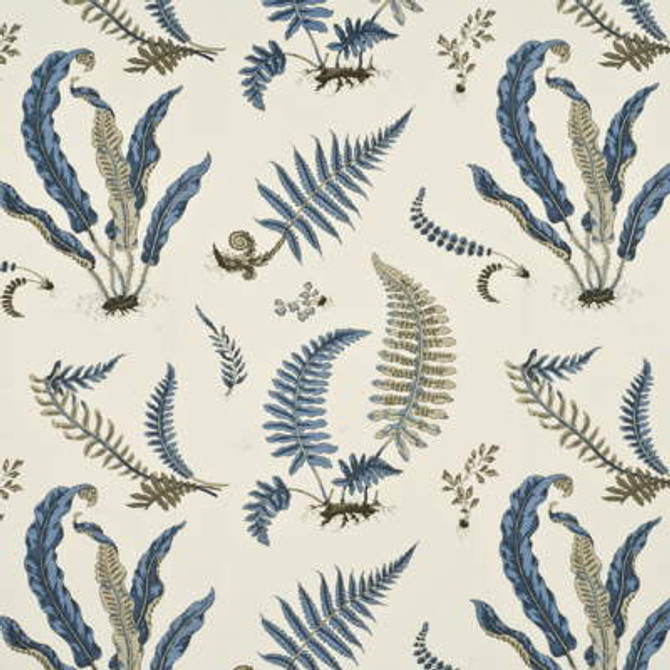 Ferns Indigo/White by G P & J Baker Designer Fabric ORIGINALS (UK) COTTON - 100% United Kingdom - Horizontal: 26.398 and Vertical: 24.822 53.978 - Swanky Fabrics -