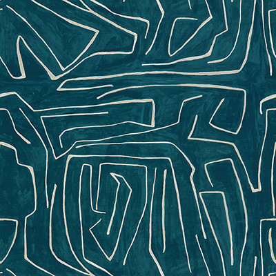 Graffito Teal/Pearl by Lee Jofa Modern Designer Fabric