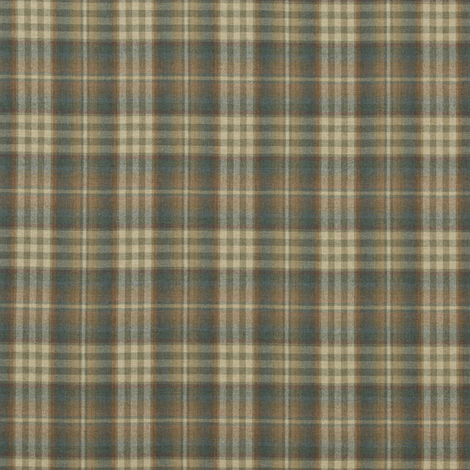 Nevis Teal/Russet by Mulberry Designer Fabric FESTIVAL WOOL - 100% United Kingdom HEAVY Horizontal: 9.85 and Vertical: 11.032 59.1 - Swanky Fabrics -