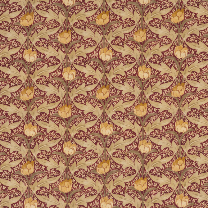 Tulip & Jasmine Red/Ochre by G P & J Baker Designer Fabric ORIGINALS V VISCOSE - 85%;LINEN - 15% United Kingdom HEAVY Horizontal: 13.396 and Vertical: 13.396 53.978 - Swanky Fabrics -