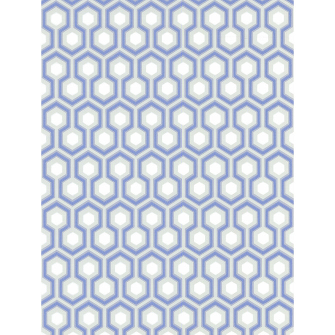 Hicks' Hexagon Blue/Gr by Cole & Son Designer Wallcovering COLE & SON NEW CONTEMPORARY PAPER - 100% United Kingdom Horizontal: 20.5 and Vertical: 4 20.5 - Swanky Fabrics -