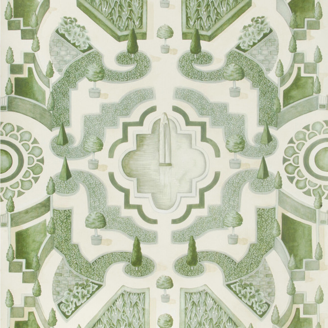 Topiary Leaf Green by Cole & Son Designer Wallcovering COLE & SON BOTANICAL BOTANICA PAPER - 100% United Kingdom Horizontal: 20.5 and Vertical: 30 20.5 - Swanky Fabrics -
