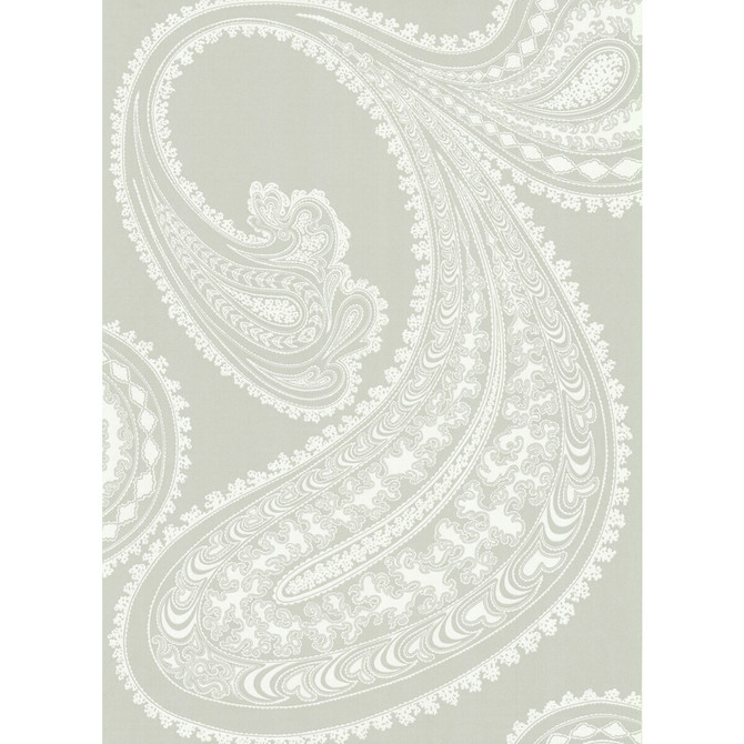 Rajapur White/Gy by Cole & Son Designer Wallcovering COLE & SON NEW CONTEMPORARY PAPER - 100% United Kingdom Horizontal: 21 and Vertical: 30 20.5 - Swanky Fabrics -