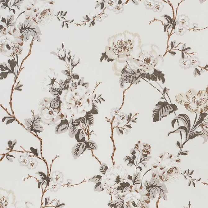 Betty Chintz Charcoal 178401 by Schumacher Designer Fabric Veere Grenney 13.5" - Swanky Fabrics -