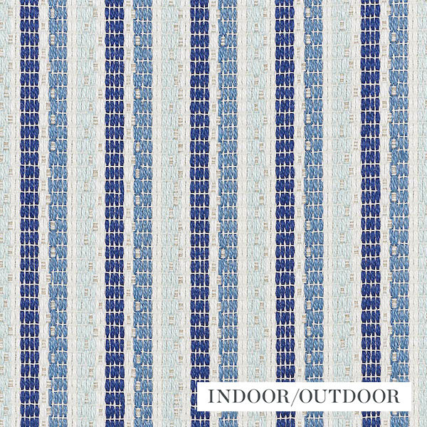 Barbary Stripe Blue 76641 by Schumacher Designer Fabric Indooroutdoor-Linen 78% Linen, 22% Acrylic - Horizontal: 3.5 and Vertical: 2.875 55 - Swanky Fabrics -