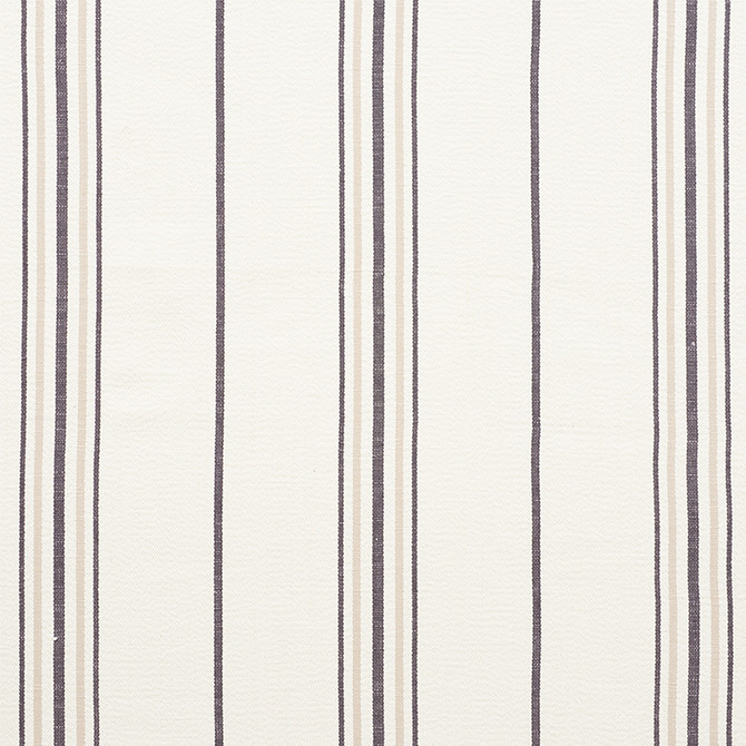 Scarset Stripe Neutral 75263 by Schumacher Designer Fabric Chambray 100% Cotton Martindale 41,000 Horizontal: 10.75 and Vertical: - 56.25 - Swanky Fabrics -