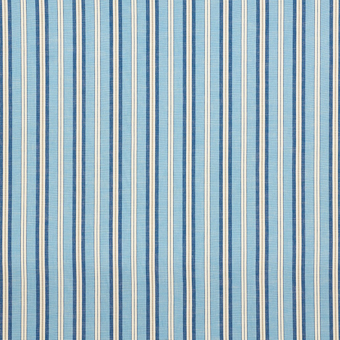 Lewis Stripe Blue 75503 by Schumacher Designer Fabric New-Traditional 67% Cotton, 19% Viscose, 14% Linen Martindale 33,000 Horizontal: 3.75 and Vertical: - 59.75 - Swanky Fabrics -