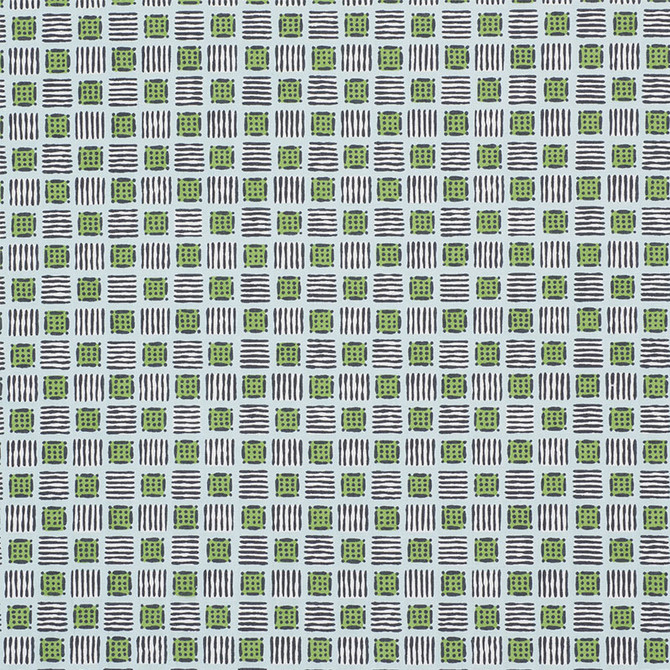 Mottley Grid Sky & Putting Green 177862 by Schumacher Designer Fabric Celerie-Kemble 100% Cotton Wyzenbeek 15,000 Horizontal: 9 and Vertical: 12.5 54.75 - Swanky Fabrics -