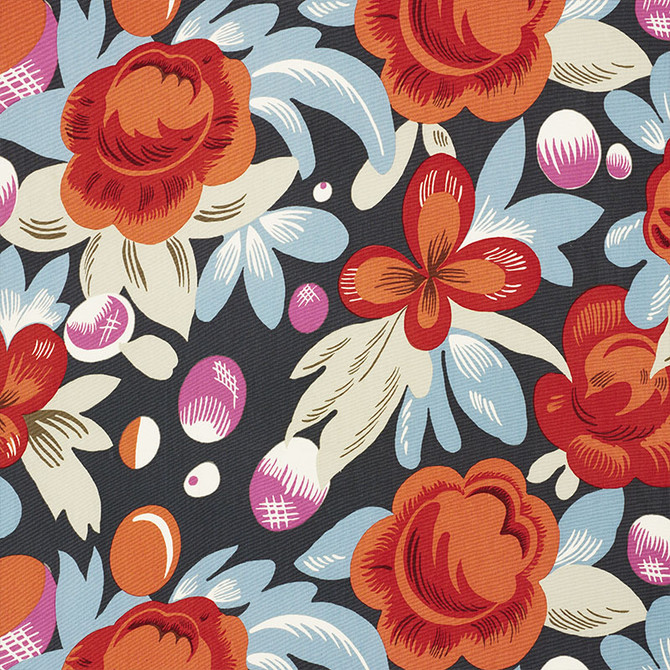 Juin Document 177530 by Schumacher Designer Fabric FLOWER POWER COTTON 100% THAILAND </p><p>Repeat: Horizontal: 27" (69CM) and Vertical: 15 1/2" (39CM) 54.25 - Swanky Fabrics -