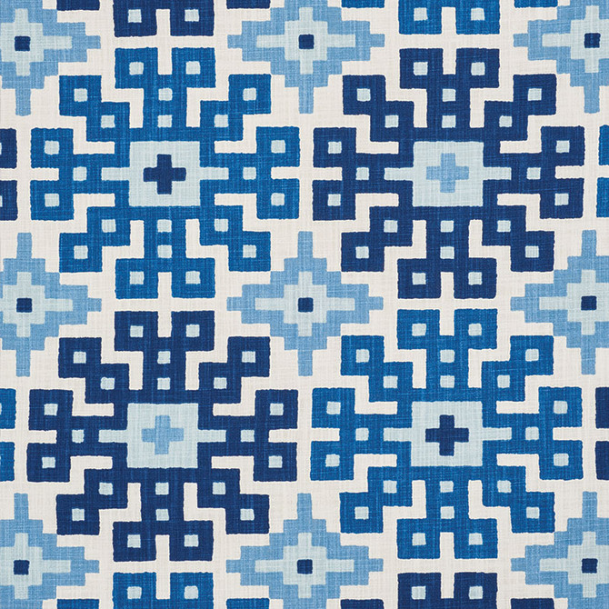 Palmetto Print Ocean 177451 by Schumacher Designer Fabric HAPPY TOGETHER COTTON 100% ISRAEL WYZENBEEK 15,000 </p><p>Repeat: Horizontal: 26 3/4" (68CM) and Vertical: 25 1/4" (64CM) 54 - Swanky Fabrics -