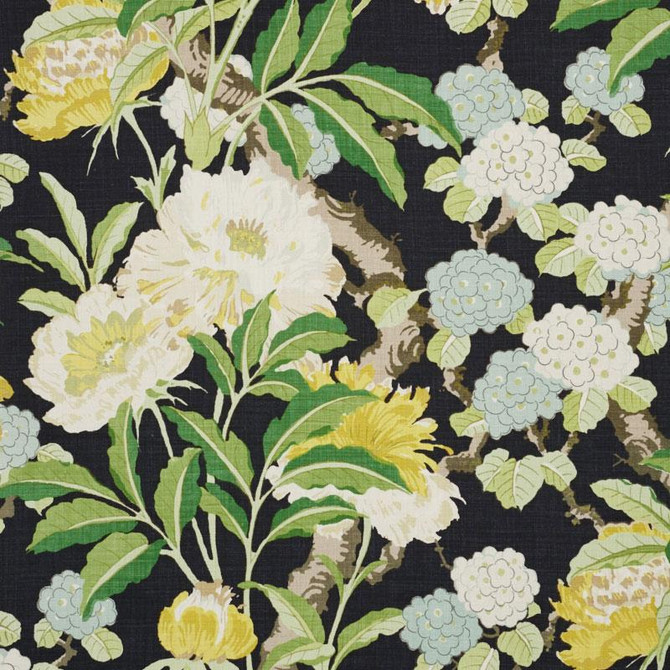 Enchanted Garden Black 177391 by Schumacher Designer Fabric Schumacher Classics 26.5" - Swanky Fabrics -