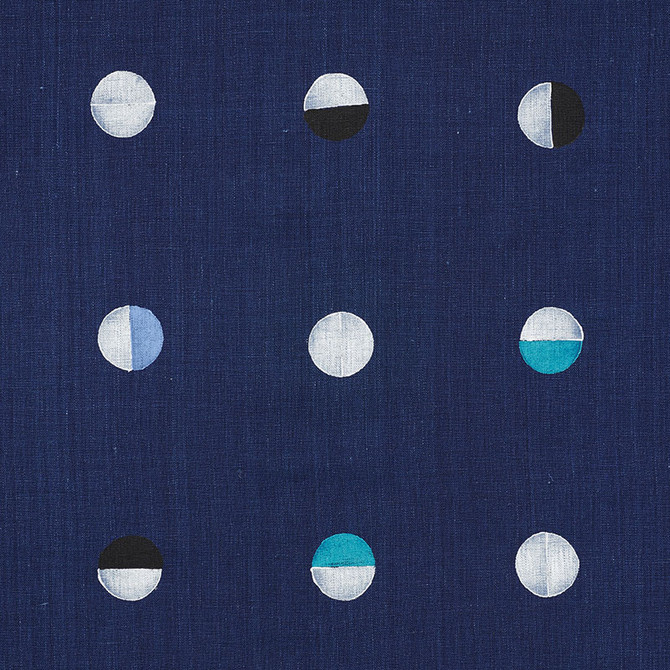 Joshua Tree Indigo Moons 74050 by Schumacher Designer Fabric CAROLINE Z HURLEY LINEN 100% UNITED STATES OF AMERICA </p><p>Repeat: Horizontal: 19" (48CM) and Vertical: 19" (48CM) 54 - Swanky Fabrics -